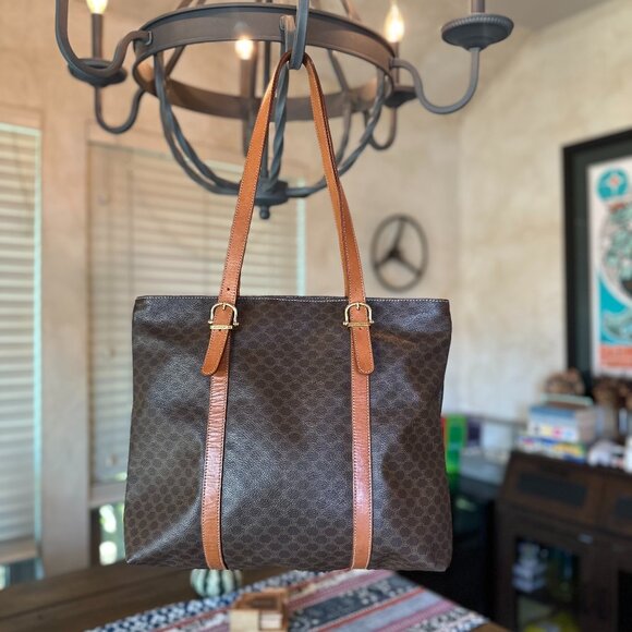 Celine Macadam Vintage Zippered Shoulder Tote, EUC - Picture 1 of 17